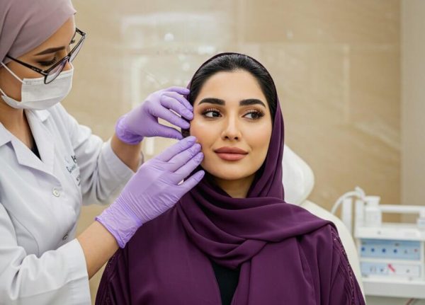 woman being treated in beauty clinic